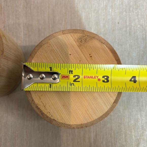 RAE DUNN Salt and Pepper Carved into the  Bamboo Cellars Containers - Picture 7 of 8